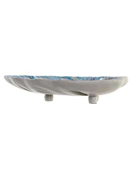 Centre de Table DKD Home Decor 43 x 36 x 9 cm Bleu Vert 45 x 36 x 9 cm Feuille d'une plante