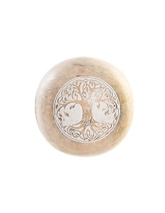 Figurine Décorative DKD Home Decor Blanc Naturel Arbre Hibou Décapé 13 x 13 x 13 cm