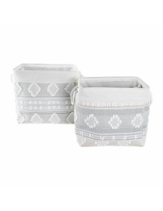 Set de basket DKD Home Decor Gris Coton (45 x 35 x 40 cm) (2 Pièces) 2