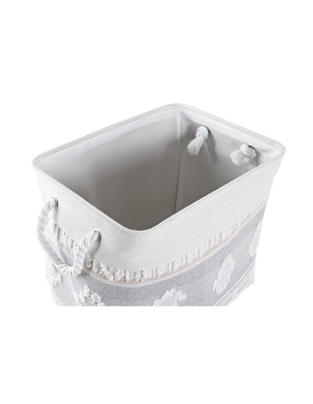 Set de basket DKD Home Decor Gris Coton (45 x 35 x 40 cm) (2 Pièces)