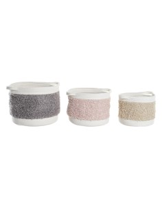 Set de basket DKD Home Decor Coton Enfant (34 x 34 x 27 cm) (3 Pièces) 2