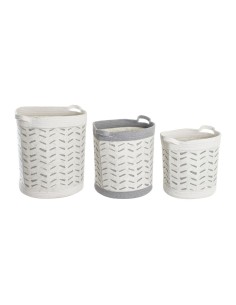 Set de basket DKD Home Decor Gris Coton (3 Pièces) (35 x 35 x 40 cm) 2