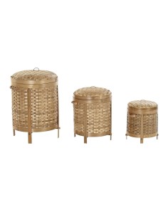 Set de basket DKD Home Decor Naturel 31 x 31 x 44 cm Bambou Boho