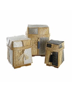 Set de basket DKD Home Decor Naturel 33 x 33 x 40 cm Bambou 32 x 32 x 40 cm Boho