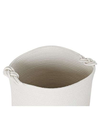 Set de basket DKD Home Decor Blanc Coton Jute (45 x 45 x 54 cm) (6 Pièces)