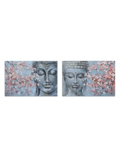 Toile DKD Home Decor 120 x 2,8 x 80 cm Buda Oriental (2 Unités)
