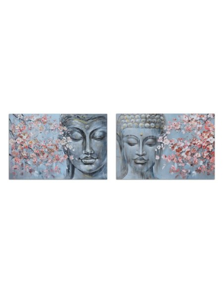 Toile DKD Home Decor 120 x 2,8 x 80 cm Buda Oriental (2 Unités)