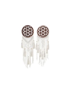 Décoration Suspendue DKD Home Decor 25 x 1 x 93 cm Marron Blanc (2 Unités)