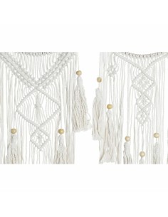 Décoration Suspendue DKD Home Decor 25 x 1 x 93 cm Marron Blanc (2 Unités) 2