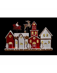 Décorations de Noël DKD Home Decor Maison Blanc Rouge Résine 41 x 7,5 x 27 cm 2