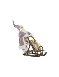 Décorations de Noël DKD Home Decor Multicouleur Rose Doré Bois Métal Père Noël 30 x 40 cm 42 x 25 x 48 cm