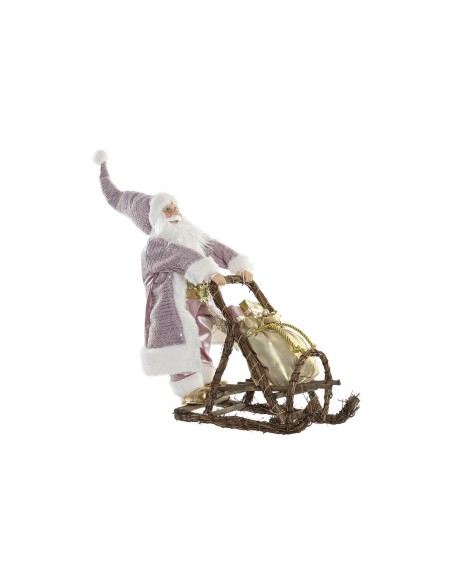 Décorations de Noël DKD Home Decor Multicouleur Rose Doré Bois Métal Père Noël 30 x 40 cm 42 x 25 x 48 cm