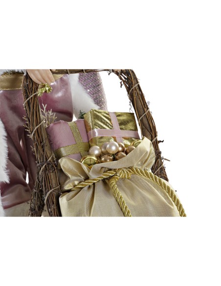 Décorations de Noël DKD Home Decor Multicouleur Rose Doré Bois Métal Père Noël 30 x 40 cm 42 x 25 x 48 cm
