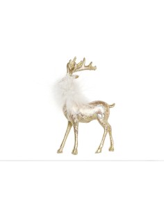 Décorations de Noël DKD Home Decor Résine Renne (8 x 4 x 12 cm)