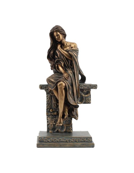 Figurine Décorative DKD Home Decor 17 x 11 x 32,50 cm Femme Cuivre