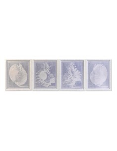 Cadre DKD Home Decor Verre Conque 50 x 2 x 60 cm 50 x 60 x 2,5 cm (4 Pièces)