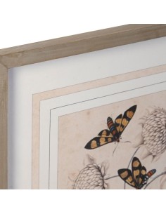 Cadre DKD Home Decor Sapin Verre 50 x 65 x 2,5 cm 50 x 2,5 x 65 cm 50 x 2,5 x 70 cm Fleurs (4 Pièces) 2