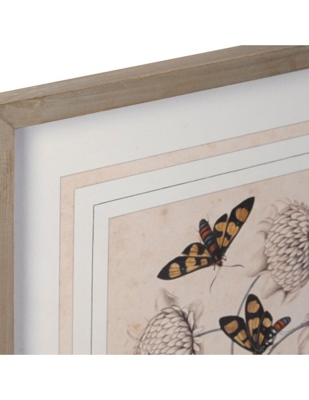 Cadre DKD Home Decor Sapin Verre 50 x 65 x 2,5 cm 50 x 2,5 x 65 cm 50 x 2,5 x 70 cm Fleurs (4 Pièces)