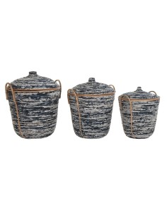 Set de basket DKD Home Decor Rotin Boho (51 x 51 x 65 cm)