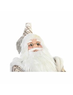 Figurine Décorative DKD Home Decor Père Noël Noël Gris Champagne Bois 42 x 22 x 48 cm 2