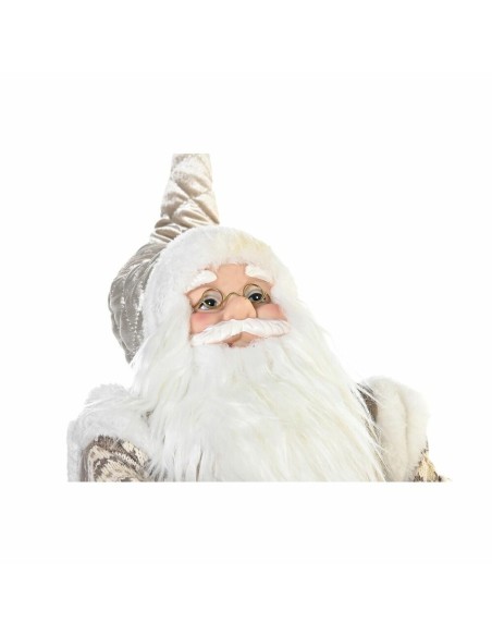 Figurine Décorative DKD Home Decor Père Noël Noël Gris Champagne Bois 42 x 22 x 48 cm