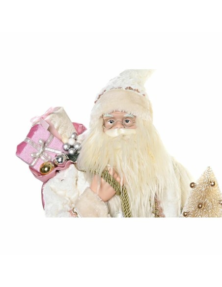 Figurine Décorative DKD Home Decor Père Noël Noël Gris Rose PVC Bois 32 x 20 x 60 cm