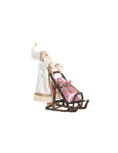 Figurine Décorative DKD Home Decor Père Noël Noël Gris Rose Bois 42 x 22 x 50 cm