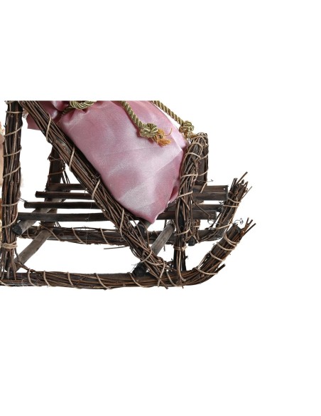 Figurine Décorative DKD Home Decor Père Noël Noël Gris Rose Bois 42 x 22 x 50 cm