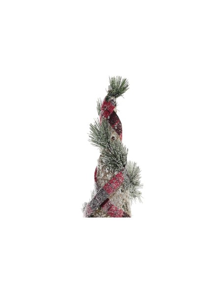 Décoration DKD Home Decor Cônes Noël LED Rouge Vert Naturel Enneigé 20 x 20 x 80 cm (3 Pièces)