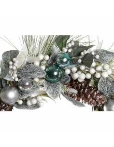 Couronne de Noël DKD Home Decor Bleu Argenté PVC 60 x 60 x 12 cm 2