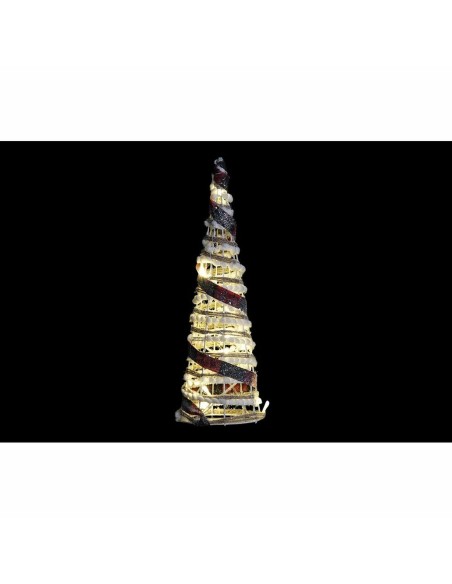 Décoration DKD Home Decor Cônes Noël LED Blanc Noir Rouge Naturel Argenté 20 x 20 x 80 cm (3 Pièces)