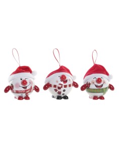 Boule de Noël DKD Home Decor Rouge Blanc PVC Bonhomme de Neige (3 Unités)