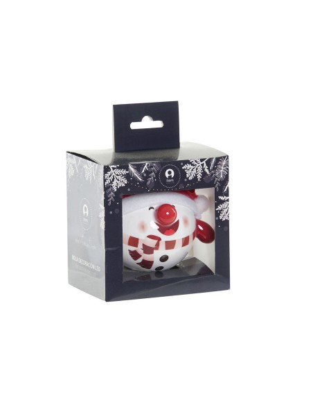 Boule de Noël DKD Home Decor Rouge Blanc PVC Bonhomme de Neige (3 Unités)