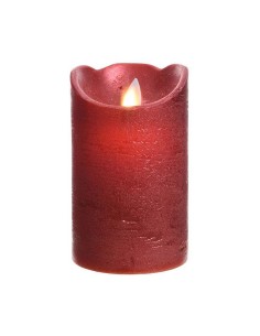 Bougie LED Lumineo Rouge Ø 7,5 X 12,5 CM (AA)