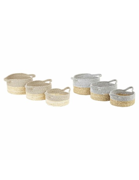 Set de basket DKD Home Decor 27 x 27 x 16 cm Herbier marin (2 Unités)