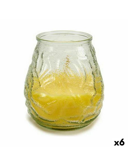Bougie Parfumée Ibergarden CHWJ-9898MT Jaune Transparent verre Paraffine Citronnelle 9 x 9,5 x 9 cm (6 Unités)