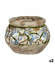 Figure décorative de jardin Ibergarden ZD19021 Polyrésine Vase 28 x 19,5 x 28 cm (2 Unités)