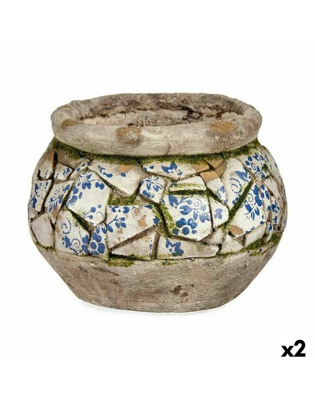 Figure décorative de jardin Ibergarden ZD19021 Polyrésine Vase 28 x 19,5 x 28 cm (2 Unités)