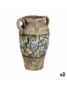 Figure décorative de jardin Ibergarden ZD19007 Polyrésine Vase 21 x 34,5 x 28 cm (2 Unités)