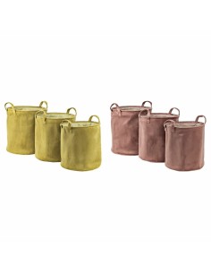 Set de basket DKD Home Decor Polyester 38 x 38 x 40 cm (2 Unités)