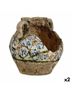 Figure décorative de jardin Ibergarden ZD19022 Polyrésine Vase 28,5 x 28 x 28,5 cm (2 Unités)