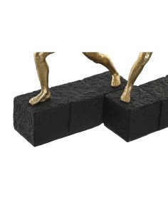 Figurine Décorative DKD Home Decor 21 x 5,5 x 25,5 cm Noir Doré Gymnaste (2 Unités) 2