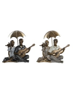 Figurine Décorative DKD Home Decor 18 x 11 x 12,5 cm 18 x 11 x 17 cm Multicouleur Couple (2 Unités)