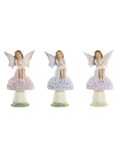 Figurine Décorative DKD Home Decor Bleu Rose Lila Fée 9,5 x 8 x 17 cm (3 Pièces)