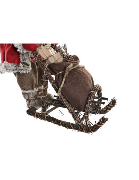 Figurine Décorative DKD Home Decor Rouge Gris Bois Père Noël 42 x 22 x 48 cm