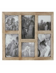 Cadre photo DKD Home Decor 35 x 1,2 x 29 cm Verre Naturel Montagne Bois MDF