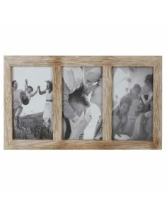 Cadre photo DKD Home Decor Verre Naturel Montagne Bois MDF (35 x 1,2 x 18 cm)
