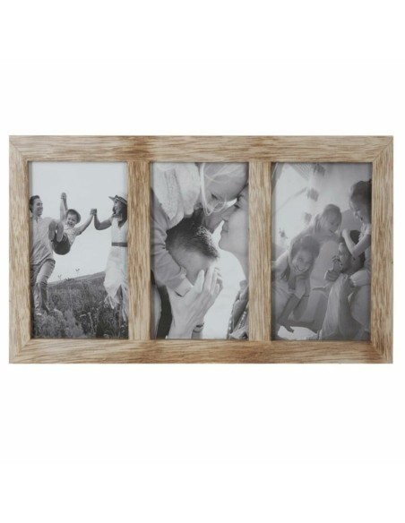Cadre photo DKD Home Decor Verre Naturel Montagne Bois MDF (35 x 1,2 x 18 cm)