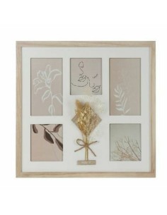 Cadre photo DKD Home Decor 39 x 1,2 x 33 cm Verre Naturel Shabby Chic