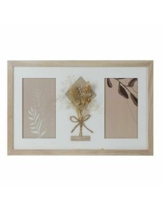 Cadre photo DKD Home Decor 39 x 1,2 x 22 cm Verre Naturel Blanc Shabby Chic